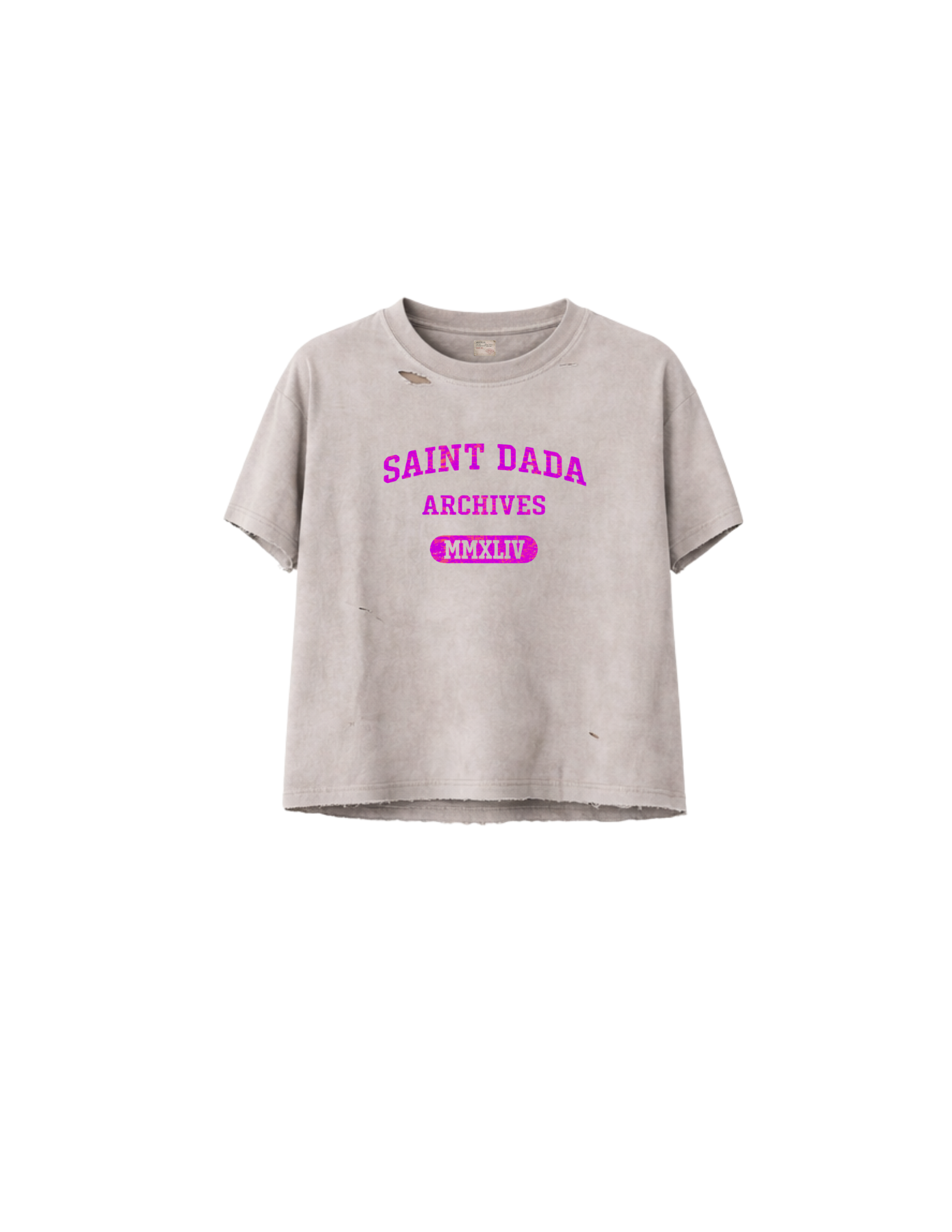 Christian DADA ダメージ カットソー Gothic Archive ISSUED GARMENT Ø44 — SAINT DADA ARCHIVE TEE