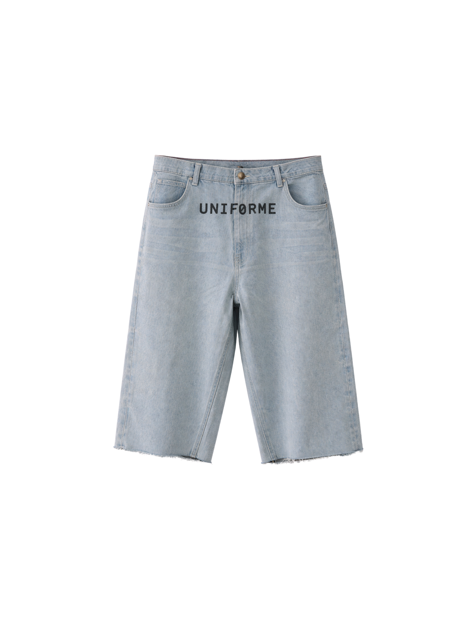 UNIFØRME DENIM 3/4 SHORT — Ø44 (WASHED BLUE)