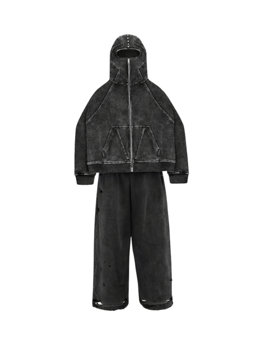 Archive Mask Zip Set - Washed Black