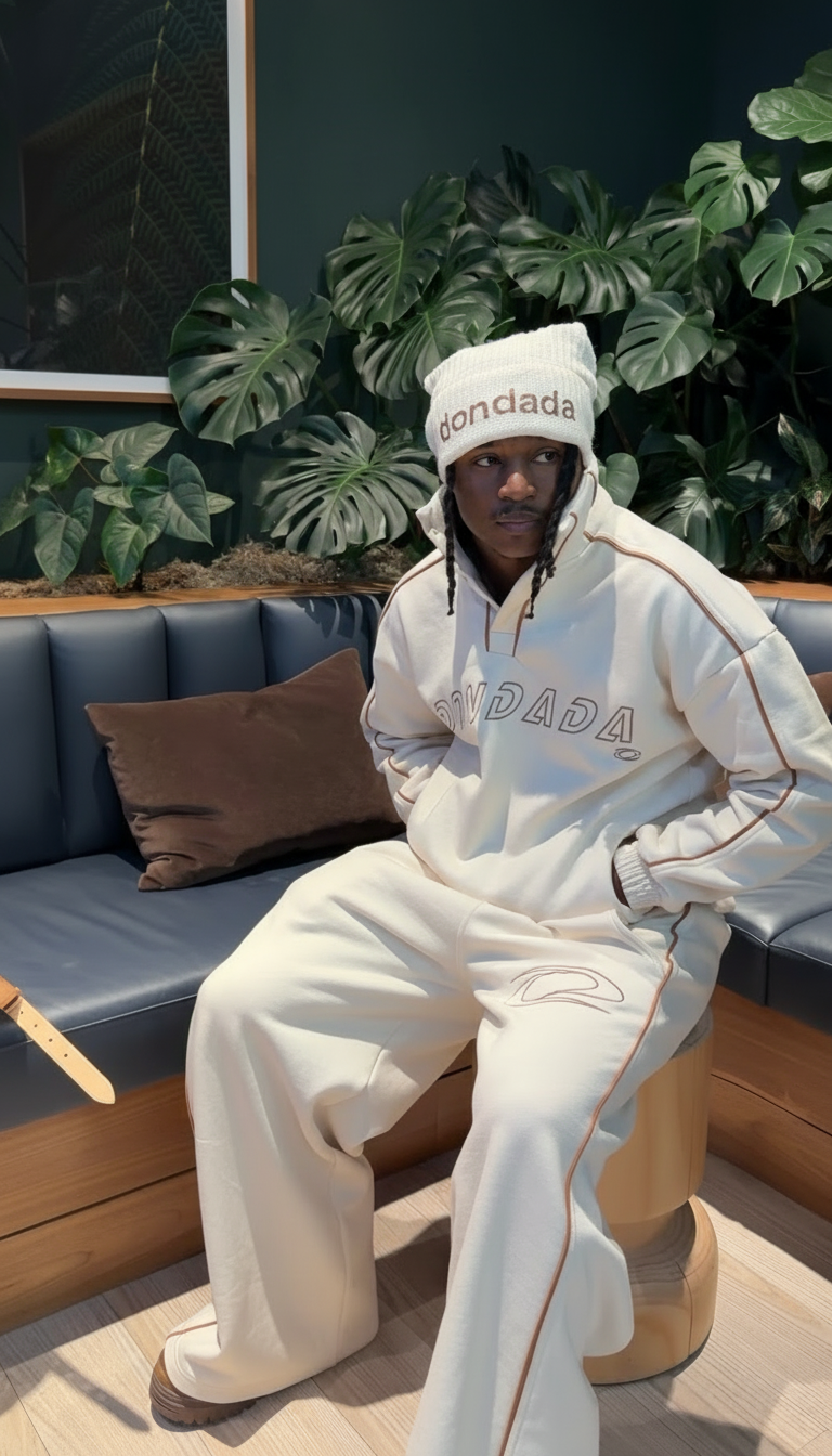 MEN DONDADA QUARTER BUTTON-UP TRACK SET