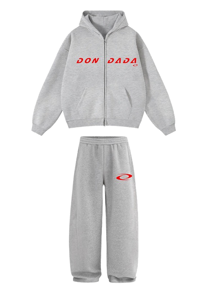 DADA 2.0 Zip Up Sweatsuit (Grey/Red)