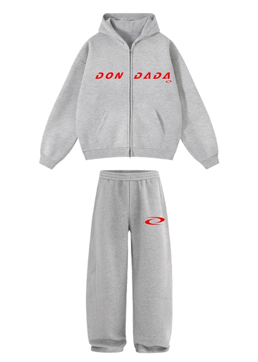 DADA 2.0 Zip Up Sweatsuit (Grey/Red)