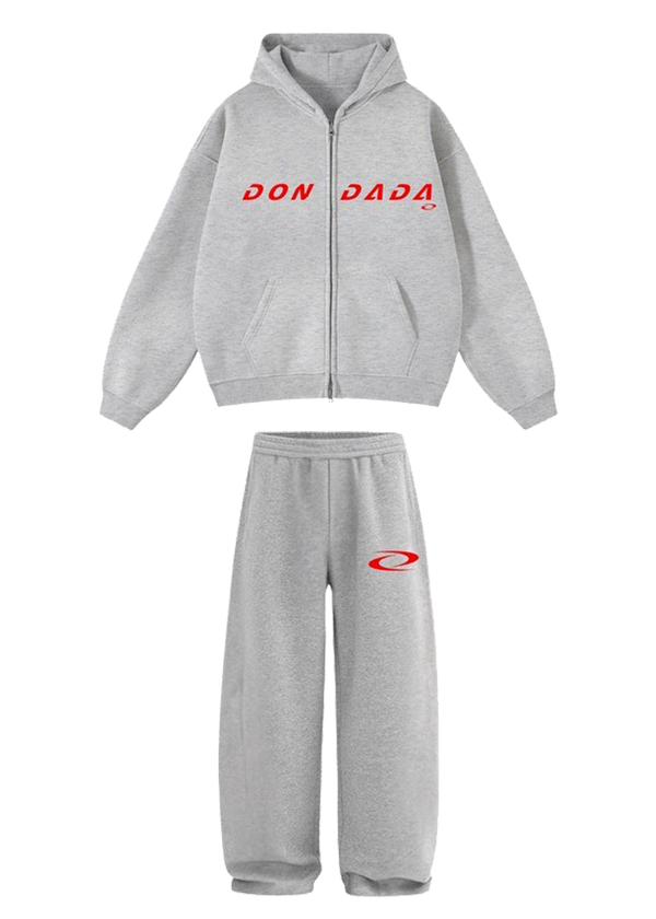 DADA 2.0 Zip Up Sweatsuit (Grey/Red)
